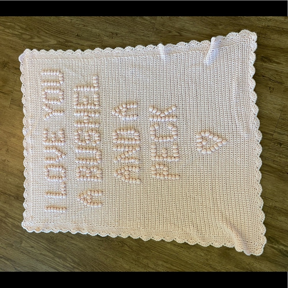 Crocheted baby blanket